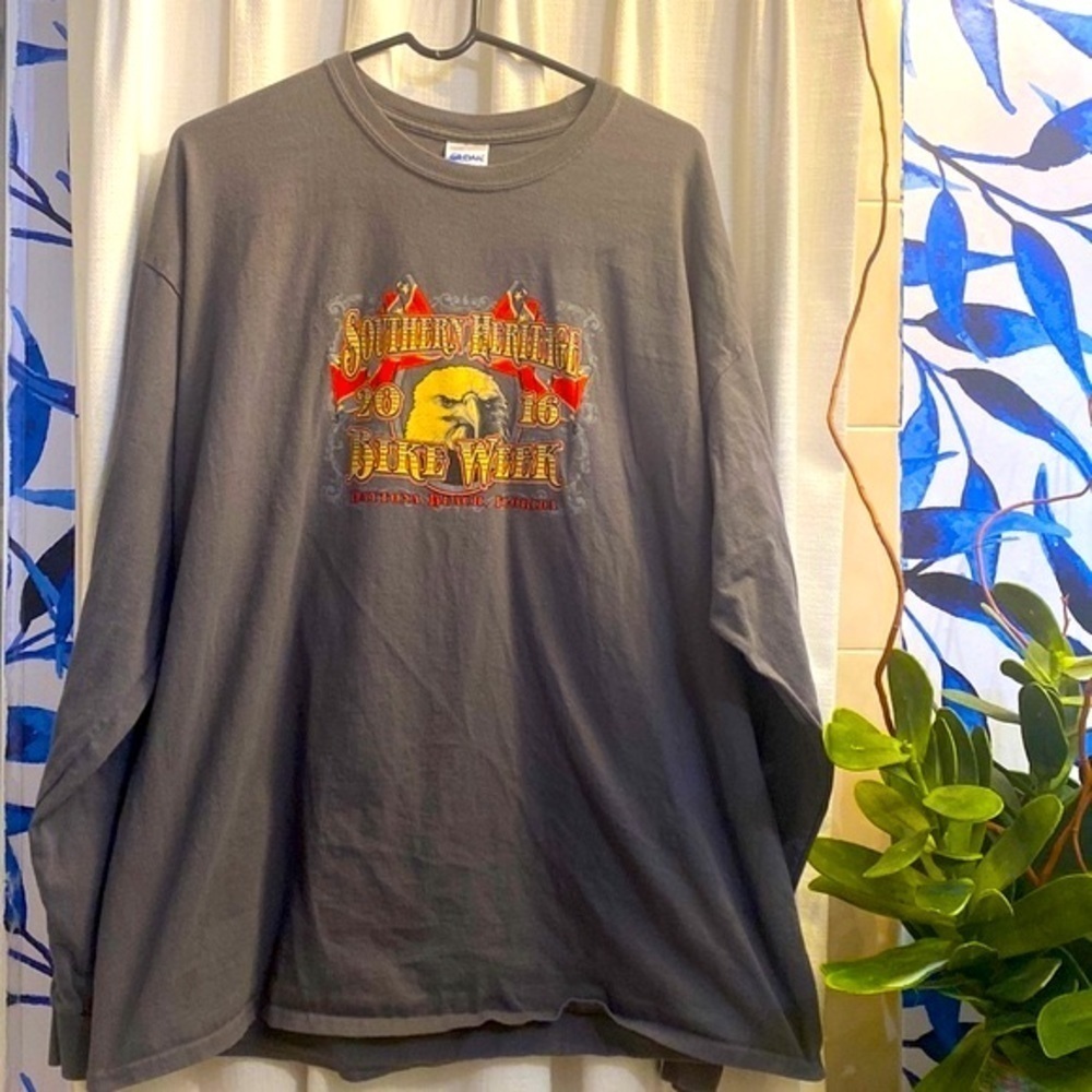Vintage 2016 Gildan Daytona Southern Heritage Bike Week Long Sleeve T-Shirt